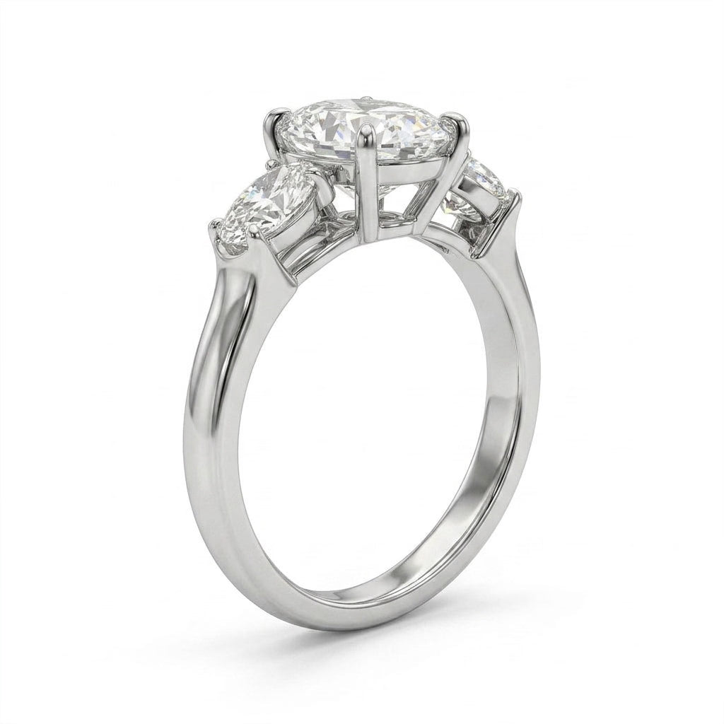 Three Stone Oval Engagement Ring (3.13 ct. tw.) in Platinum