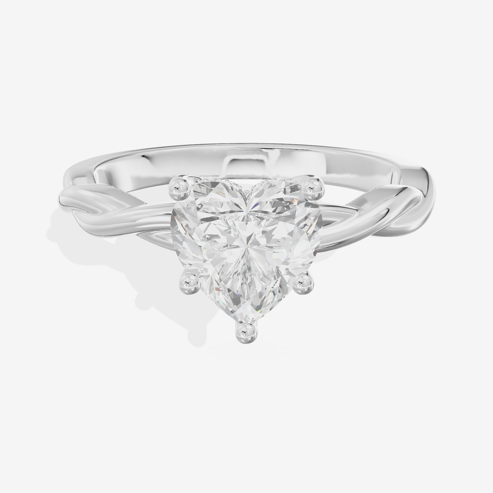 Twine Hidden Halo Heart Engagement Ring (1/20 ct. tw.) in 18K White Gold