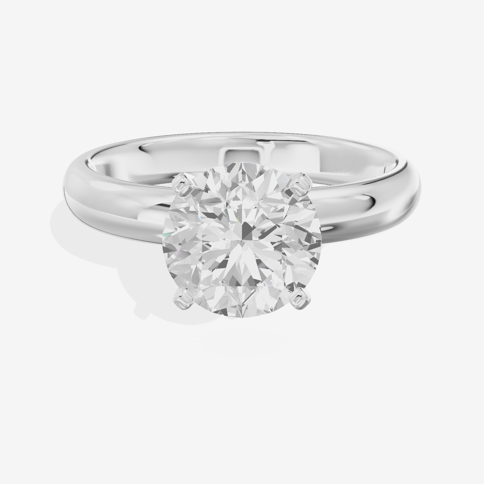Sincere Trellis 3mm Round Comfort Fit Engagement Ring in 14K White Gold