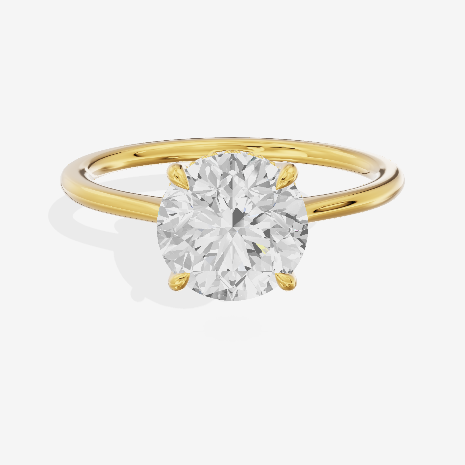Promezza Hidden Halo Round Engagement Ring (1/20 ct. tw.) in 18K Yellow Gold