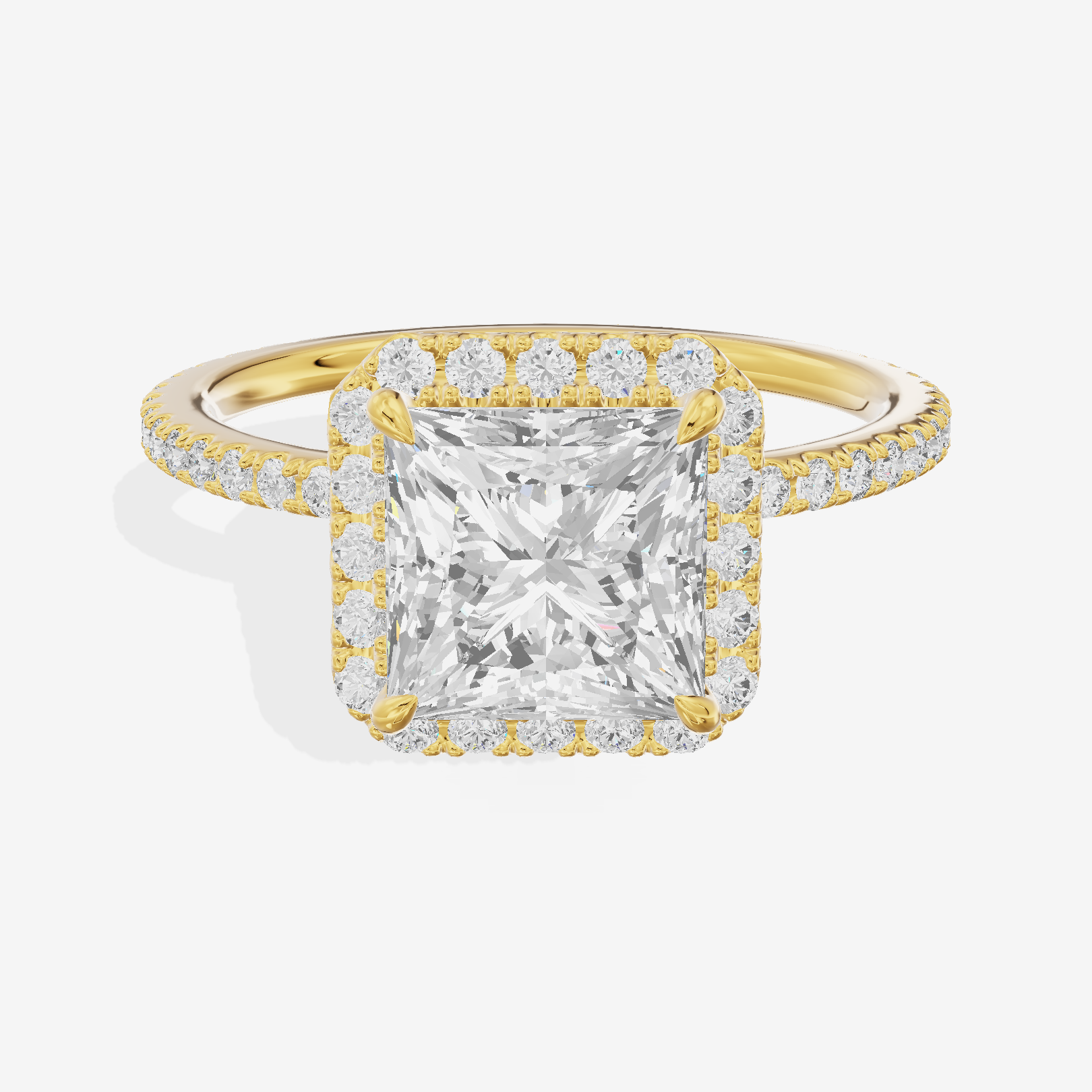 Selenia Princess Hidden Halo Engagement Ring (1/6 ct. tw.) in 18K Yellow Gold