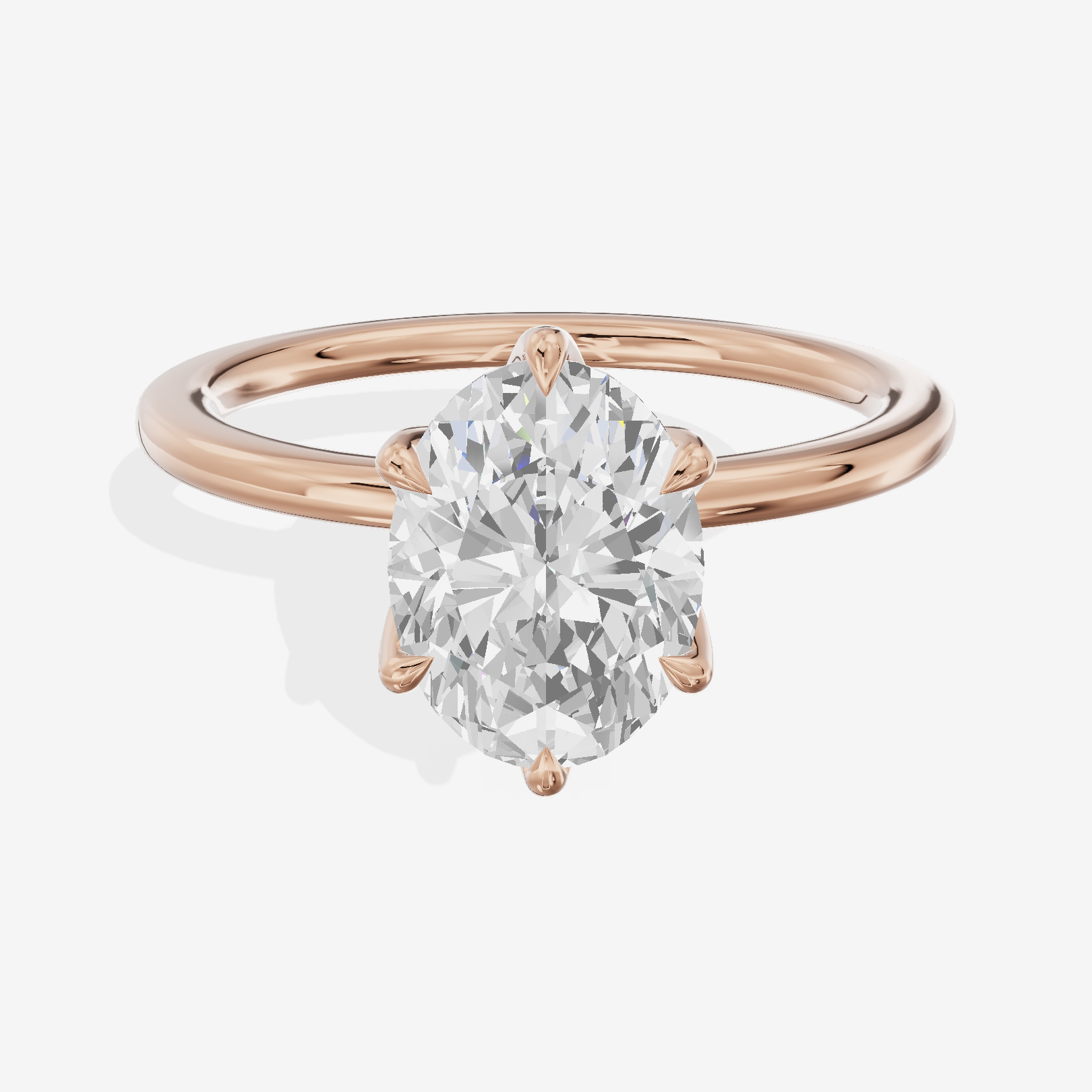 Aurea 1.5mm Oval Six-Prong Engagement Ring in 18K Rose Gold