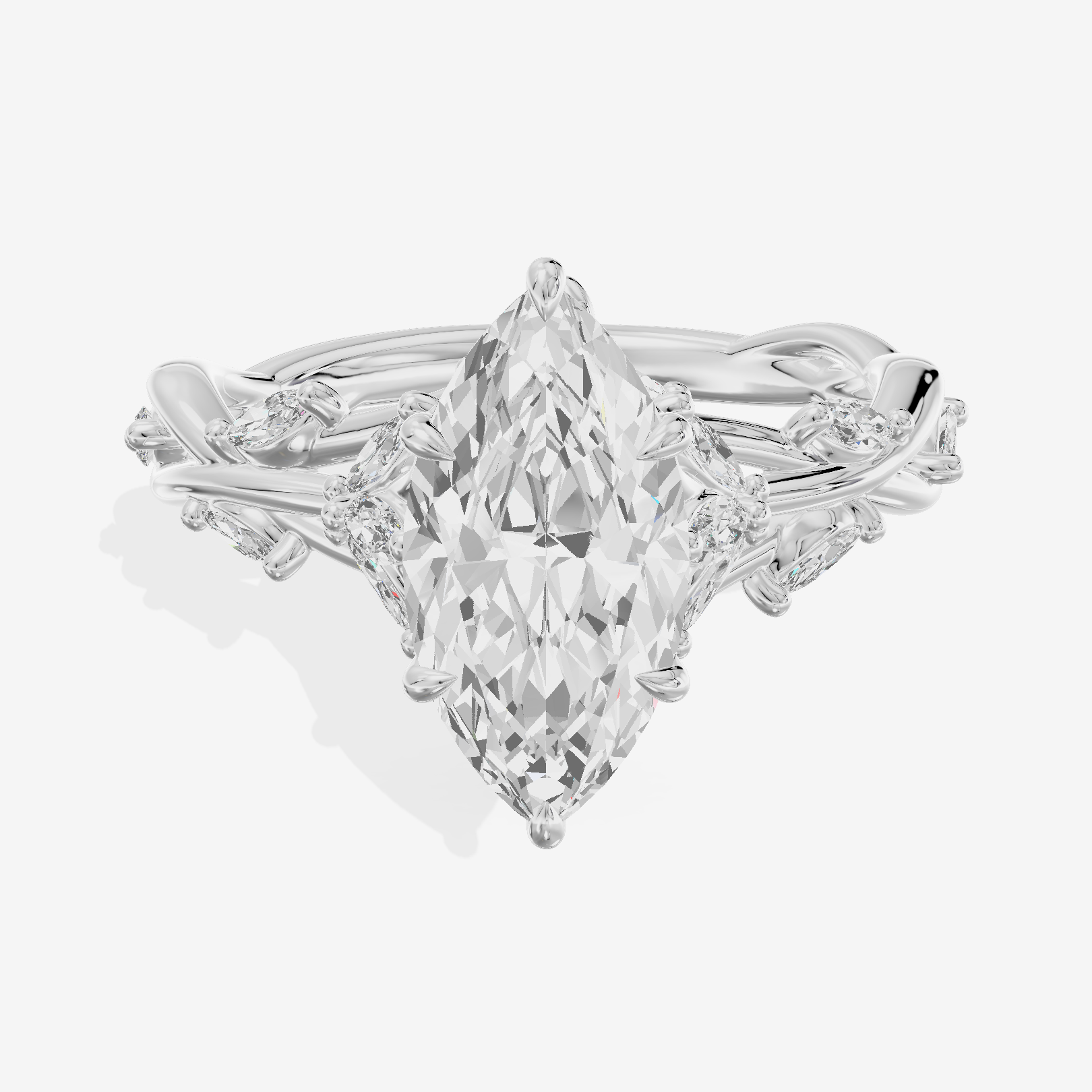 Twine Pavé Marquise Twisted Engagement Ring (1/2 ct. tw.) in Platinum
