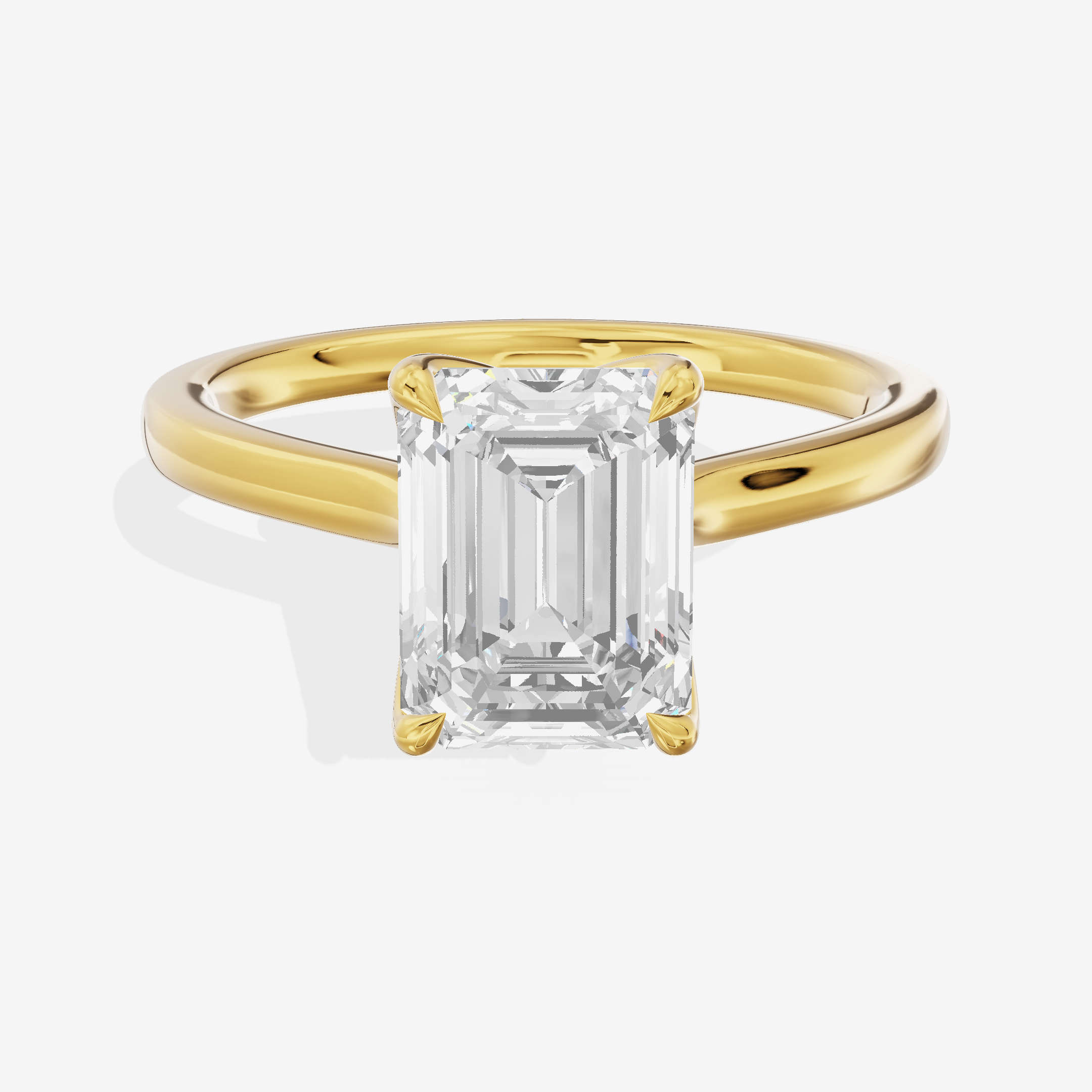 Pendulae Ring 1.8mm Emerald Solitaire Engagement Ring in 18K Yellow Gold