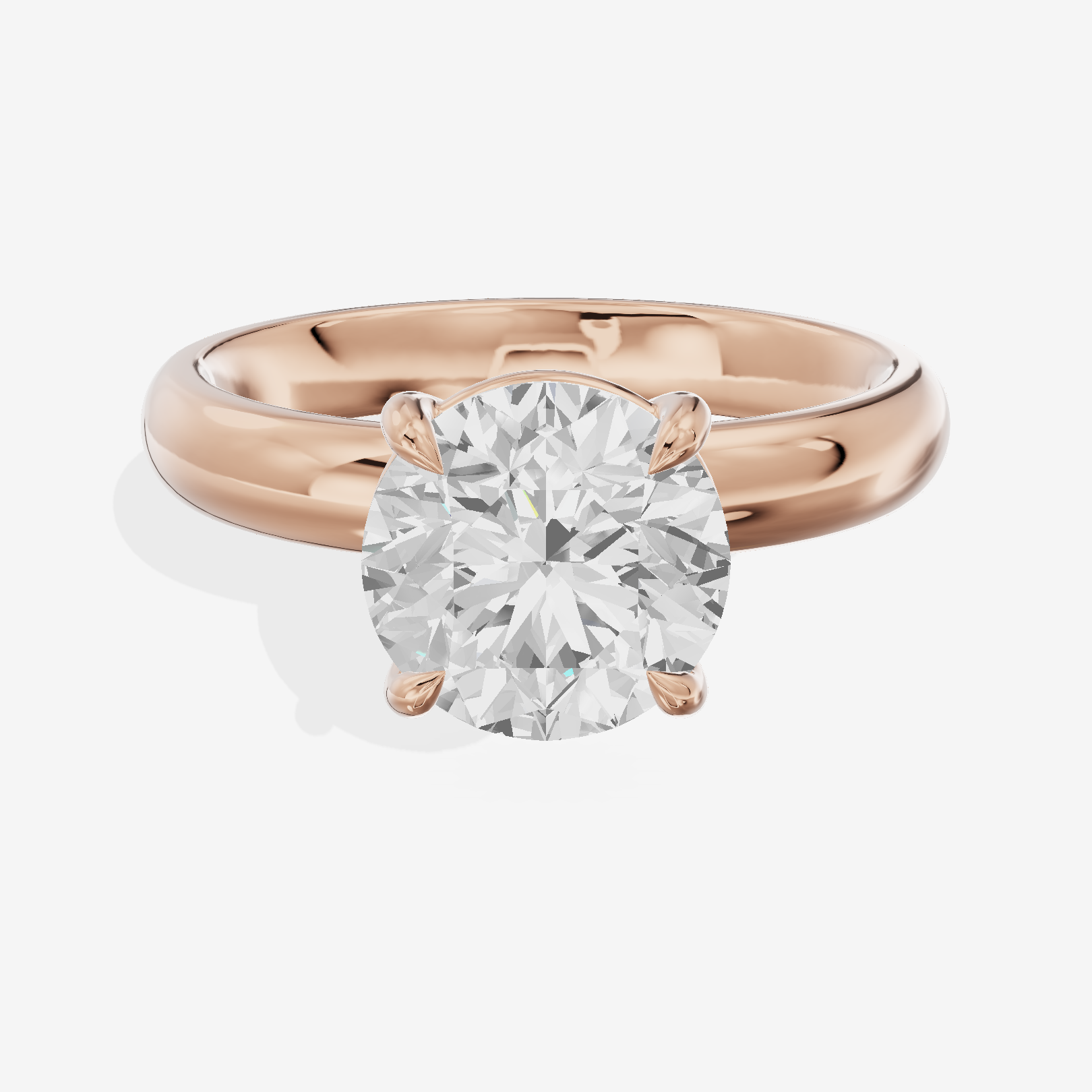 Whisper 3mm Round Solitaire Engagement Ring in 14K Rose Gold