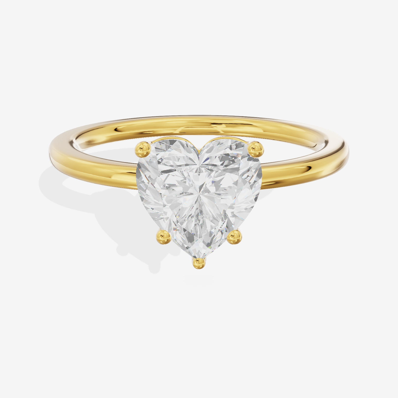 Selenia Solitaire 1.5mm Heart Engagement Ring in 18K Yellow Gold