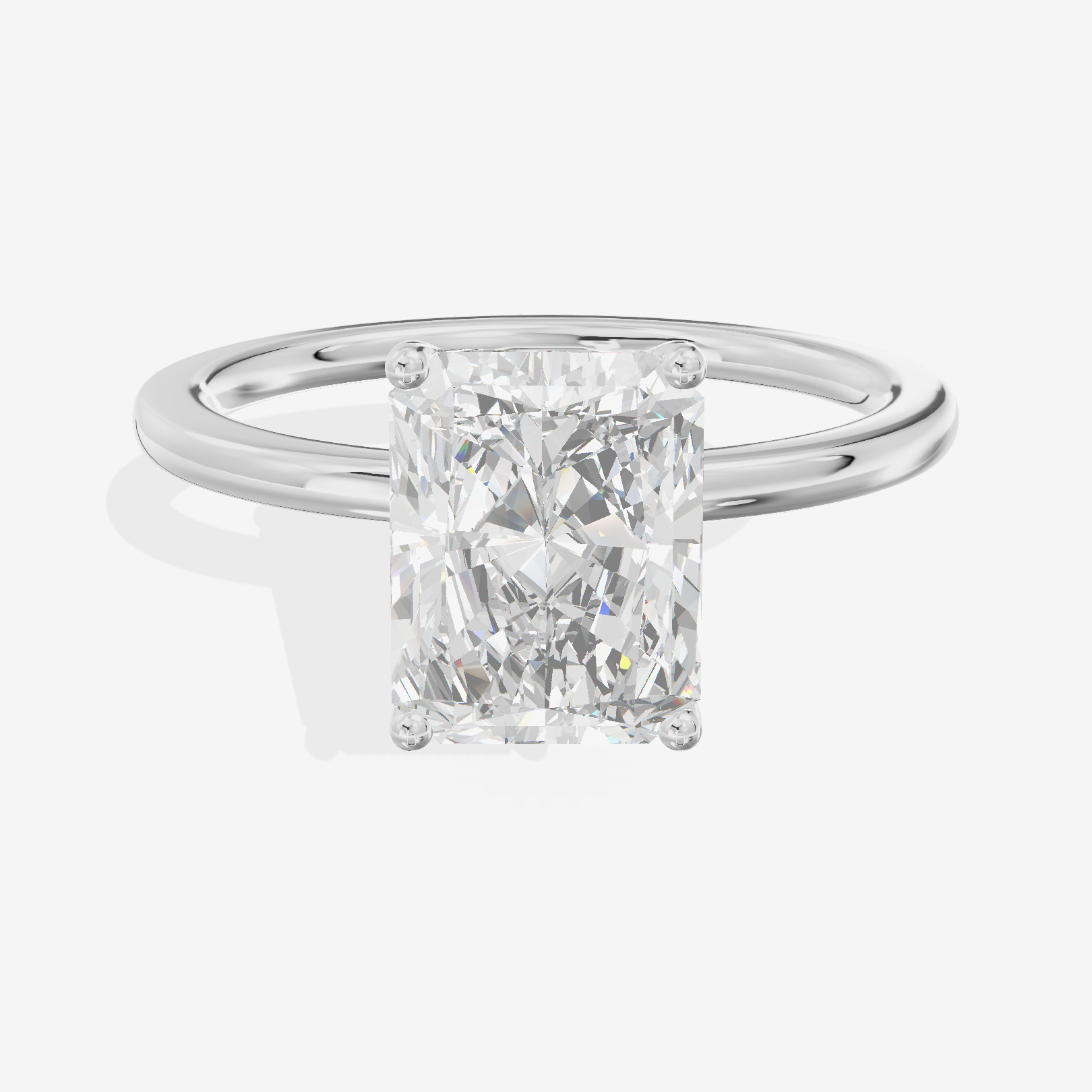 Selenia Solitaire 1.5mm Radiant Engagement Ring in 14K White Gold
