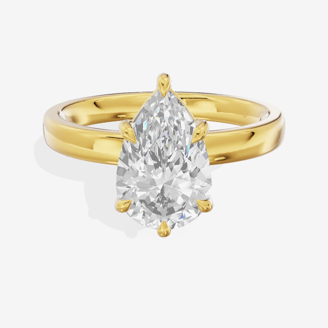 Tender Eversince 2.5mm Pear Solitaire Engagement Ring in 18K Yellow Gold