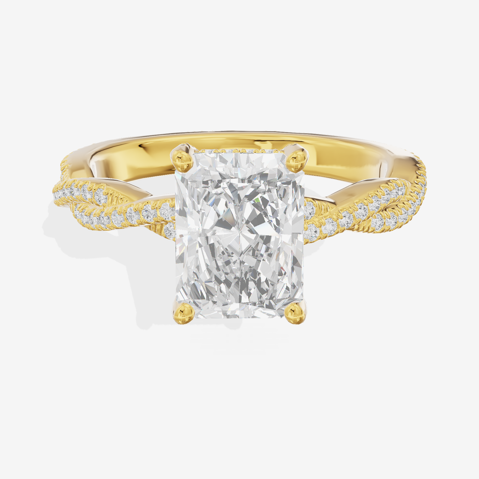 Luxe Twine Radiant Twisted Engagement Ring (1/3 ct. tw.) in 18K Yellow Gold