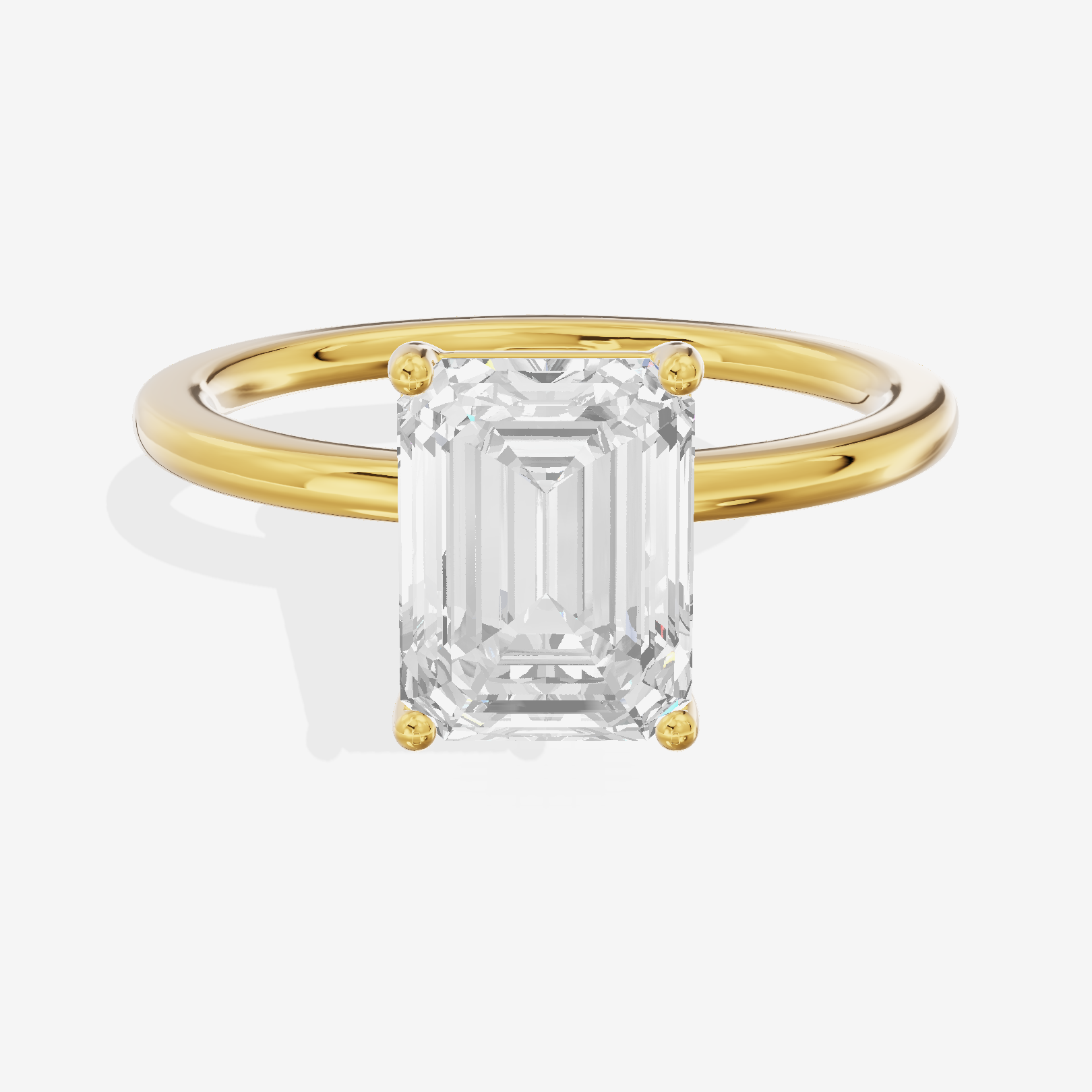 Eversince 1.4mm Emerald Solitaire Engagement Ring in 18K Yellow Gold