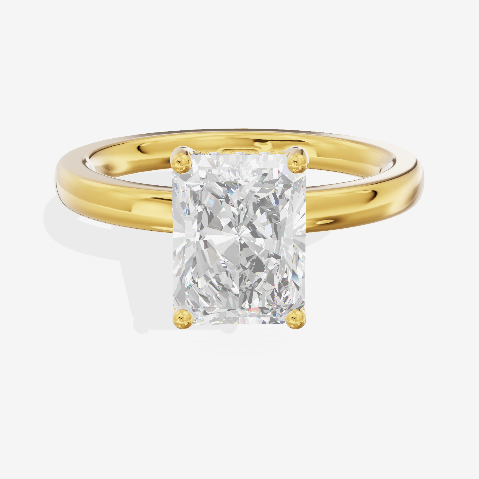 Grand Adorae Radiant Hidden Halo Engagement Ring (1/2 ct. tw.) in 14K Yellow Gold