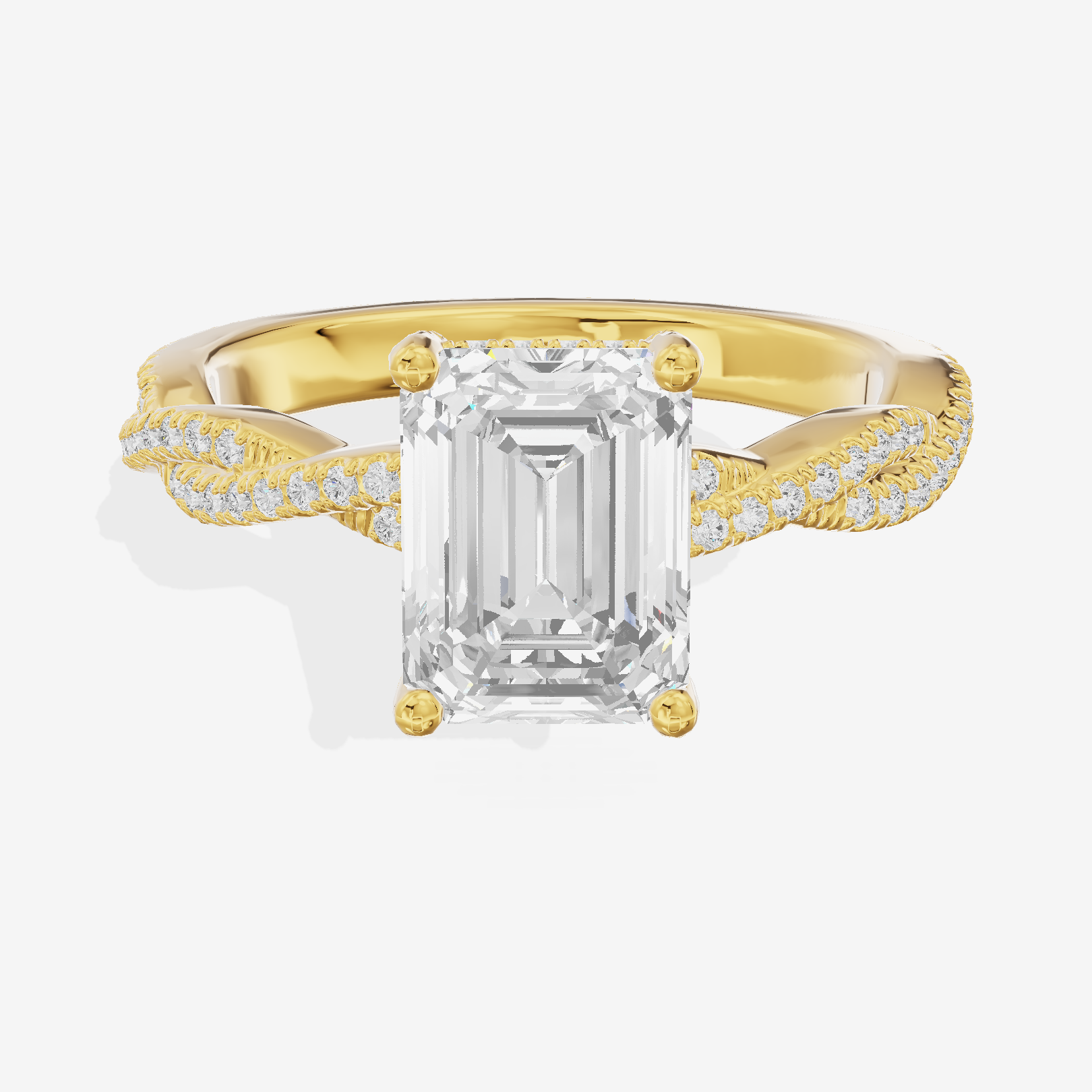 Luxe Twine Emerald Twisted Engagement Ring (1/3 ct. tw.) in 18K Yellow Gold