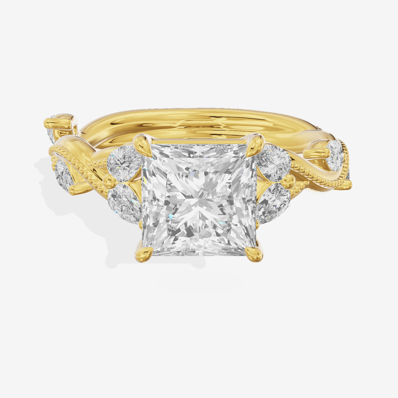 Vintage Twine Princess Engagement Ring (3/8 ct. tw.) in 18K Yellow Gold
