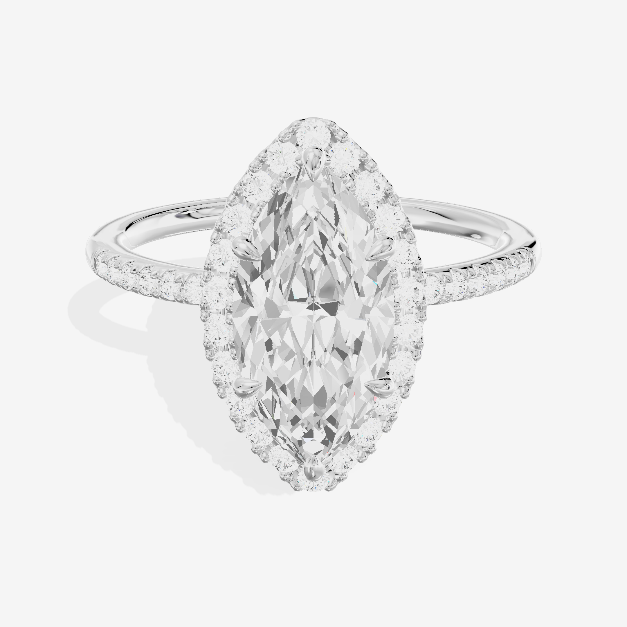 Vowsae Halo Marquise Engagement Ring (1/5 ct. tw.) in 18K White Gold