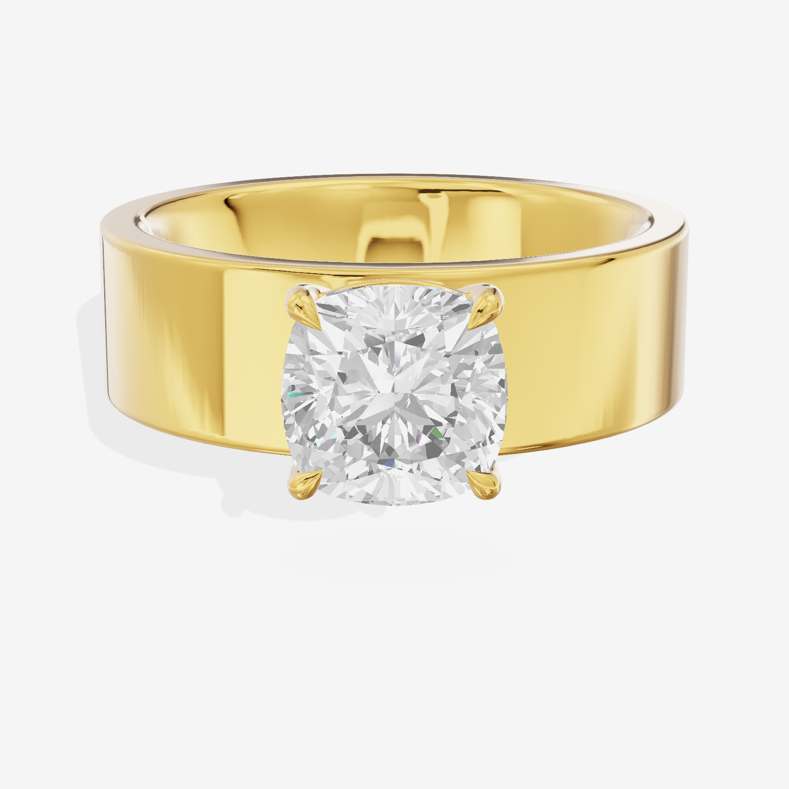 Aimora Solitaire 6mm Cushion Engagement Ring in 14K Yellow Gold