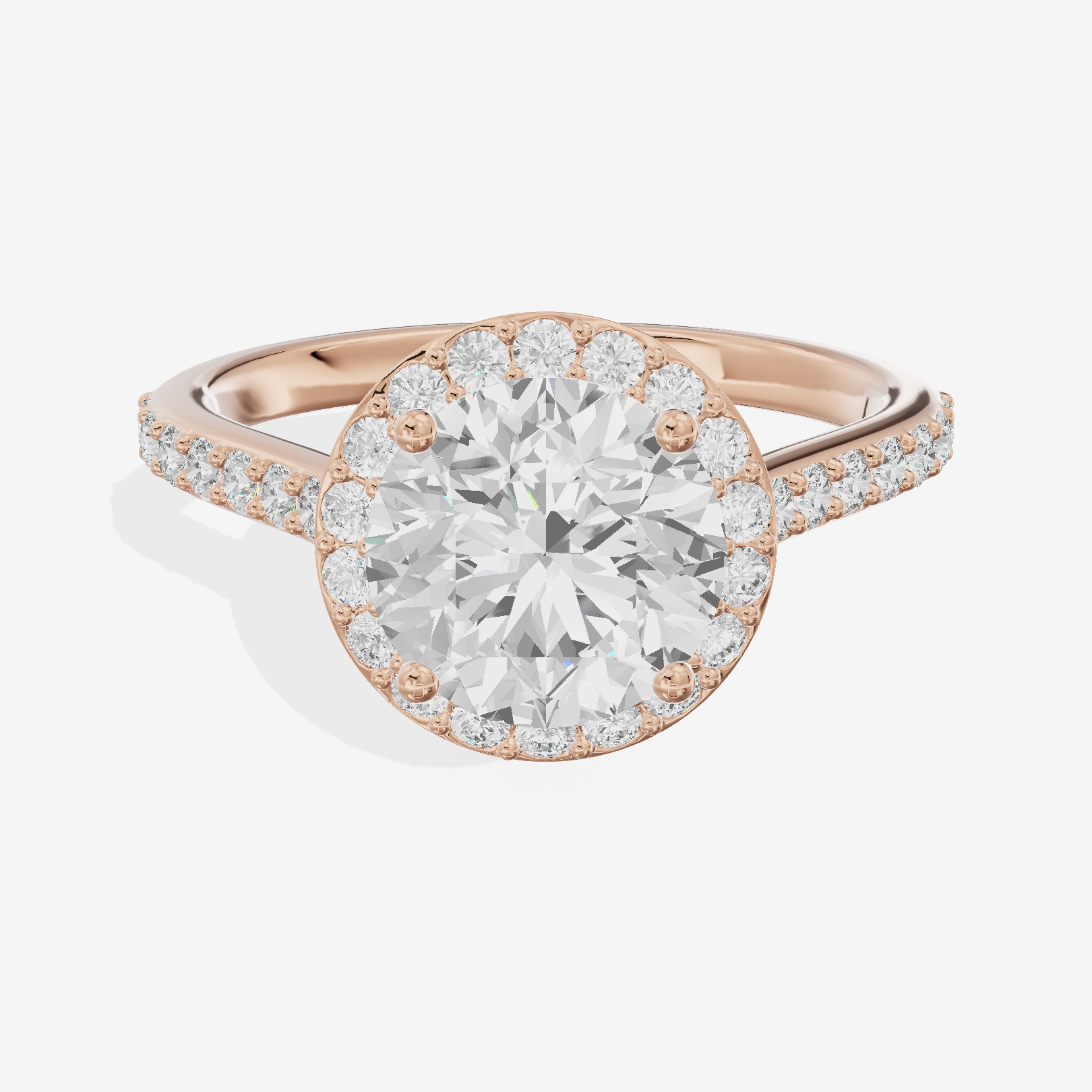 Liviana Round Halo Engagement Ring (2/5 ct. tw.) in 18K Rose Gold