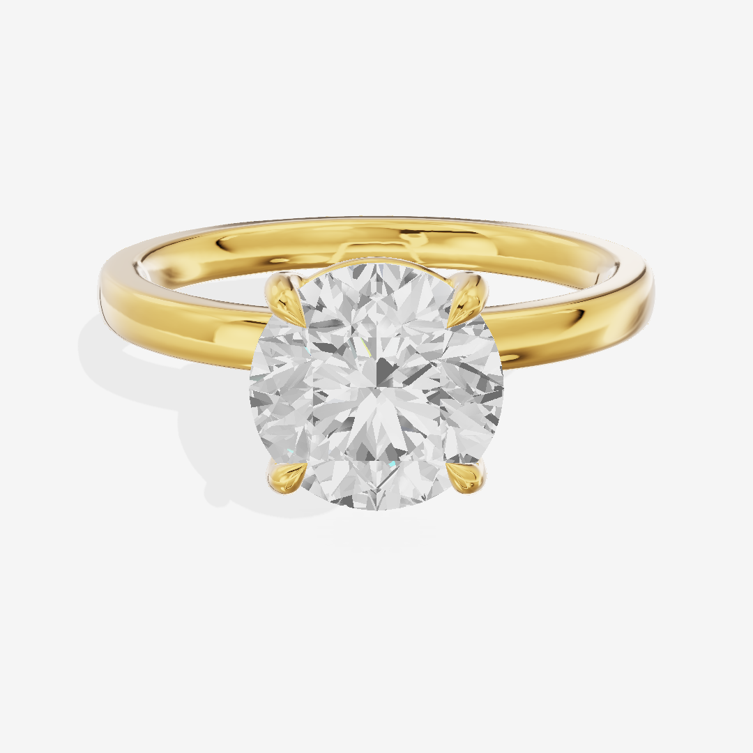 Petite Eversince 2mm Round Solitaire Engagement Ring in 18K Yellow Gold