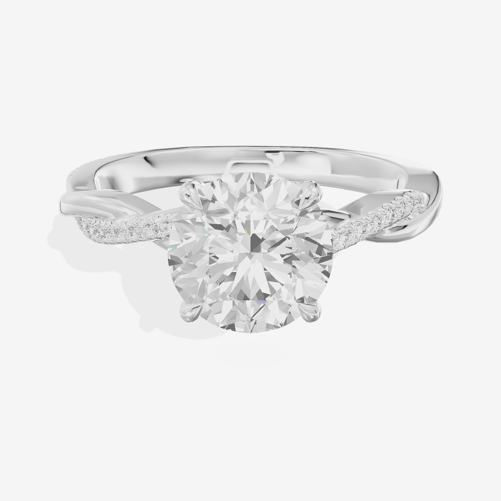 Petite Adorae Round Hidden Halo Engagement Ring (1/5 ct. tw.) in 18K White Gold