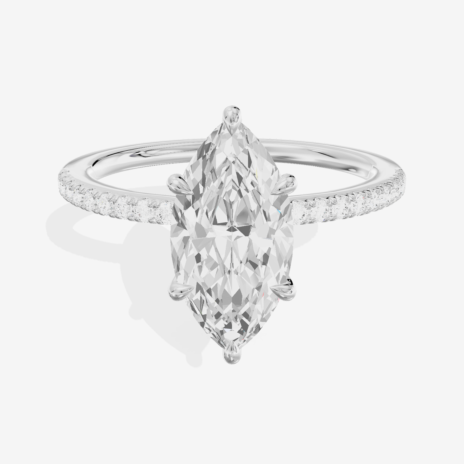Grand Mirelle Marquise Hidden Halo Engagement Ring (1/5 ct. tw.) in Platinum
