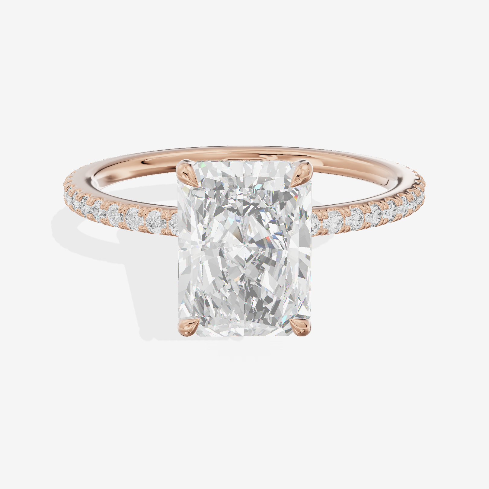 Mirelle Radiant Hidden Halo Engagement Ring (1/3 ct. tw.) in 18K Rose Gold