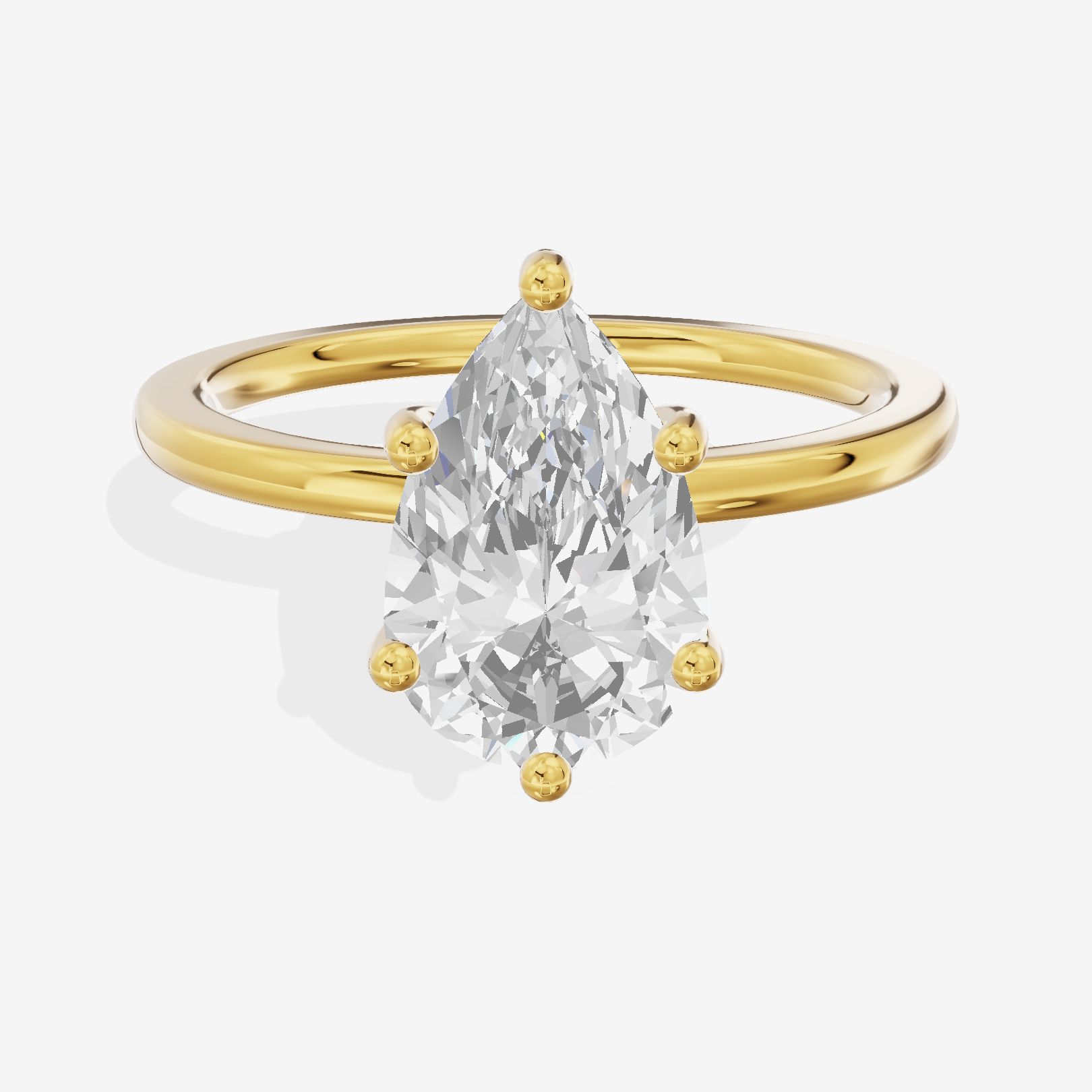 Reverya Pear Hidden Halo Engagement Ring (1/15 ct. tw.) in 18K Yellow Gold