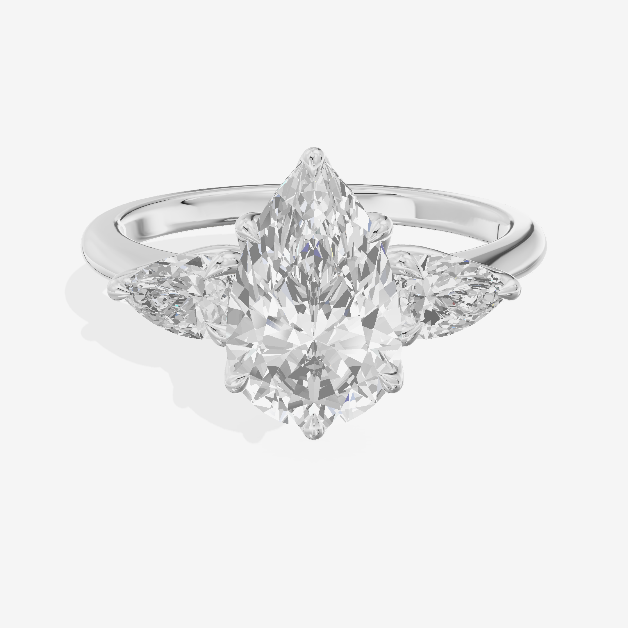 Belovae Pear Three Stone Engagement Ring (2/5 ct. tw.) in Platinum