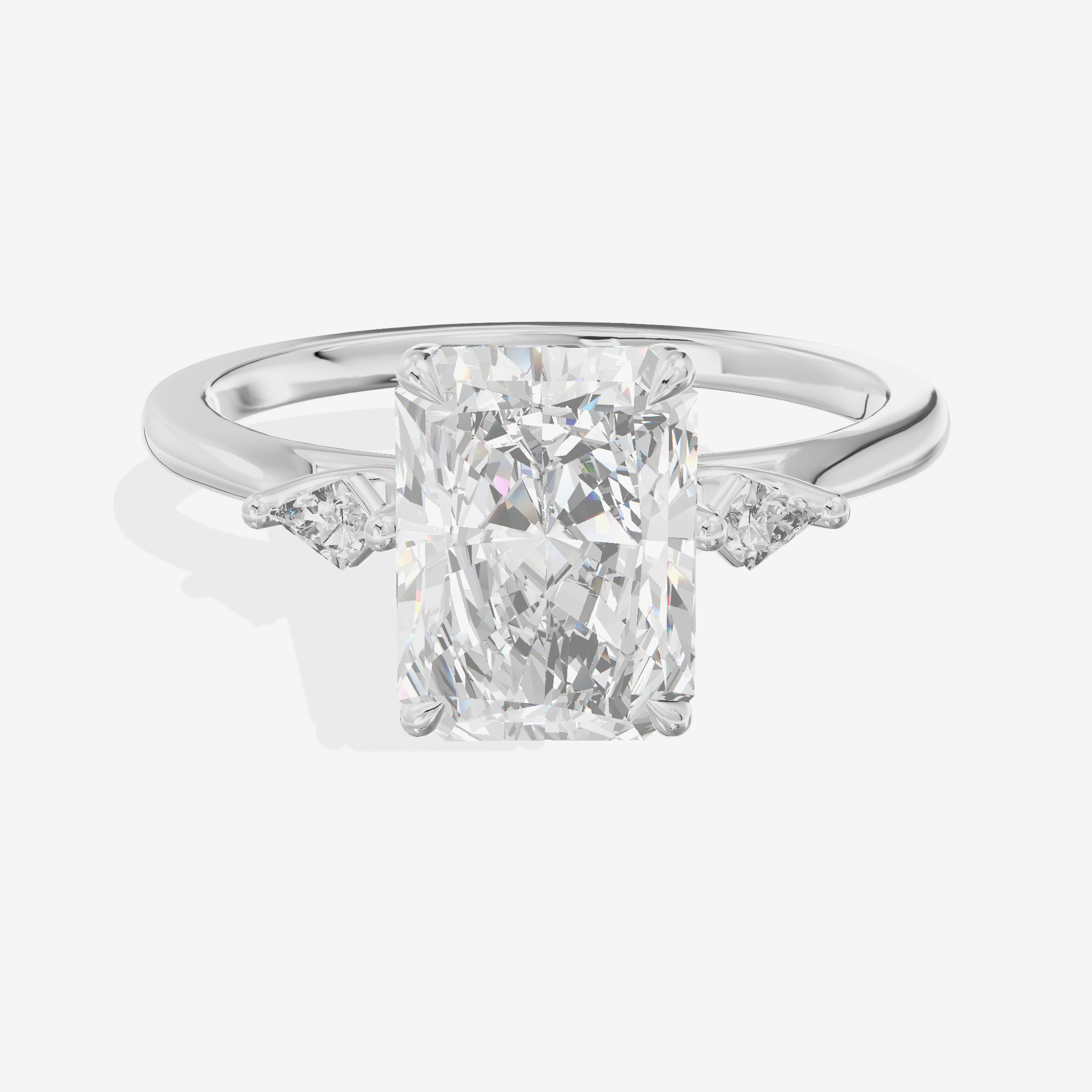 Vintage Belovae Radiant Three Stone Engagement Ring (3/5 ct. tw.) in Platinum