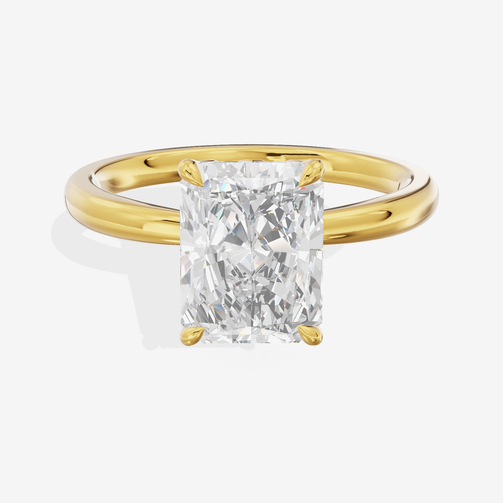 Eversince Solitaire 2mm Radiant Engagement Ring in 14K Yellow Gold