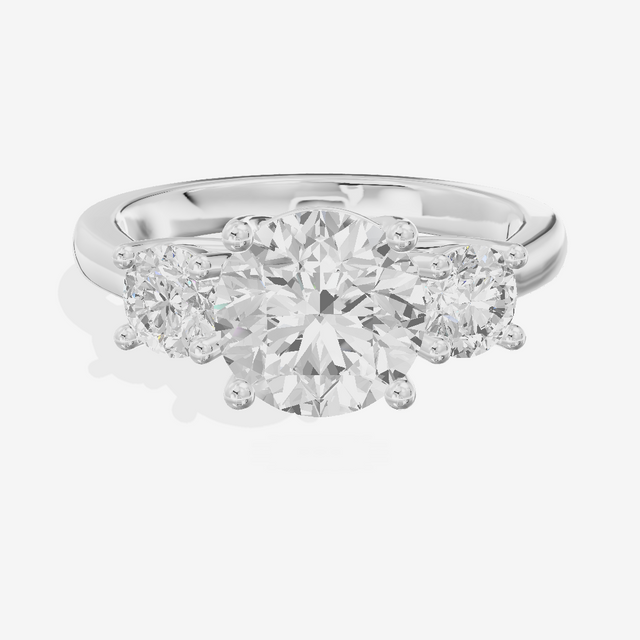 Petite Selenia Three Stone Round Engagement Ring (1/3 ct. tw.) in Platinum