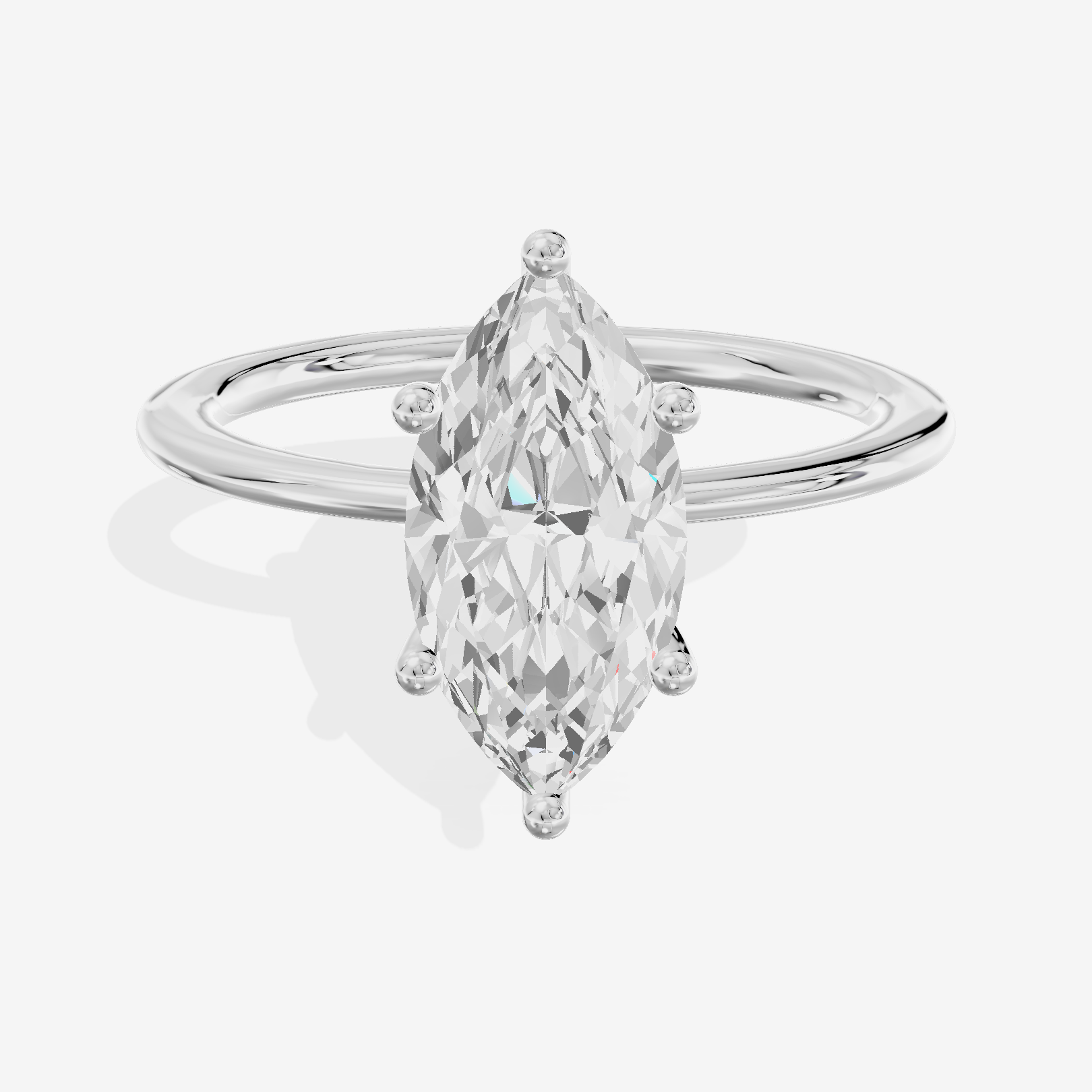 Whispered Promezza 1.4mm Marquise Solitaire Engagement Ring in Platinum