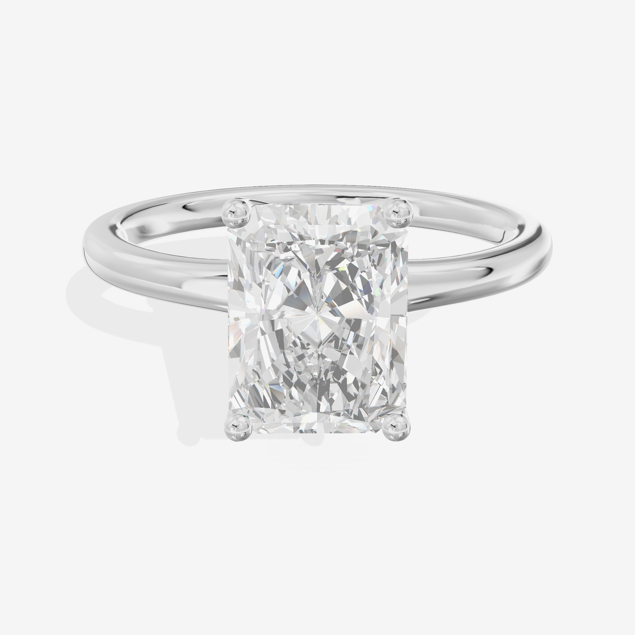 Linger 1.8mm Radiant Solitaire Engagement Ring in Platinum