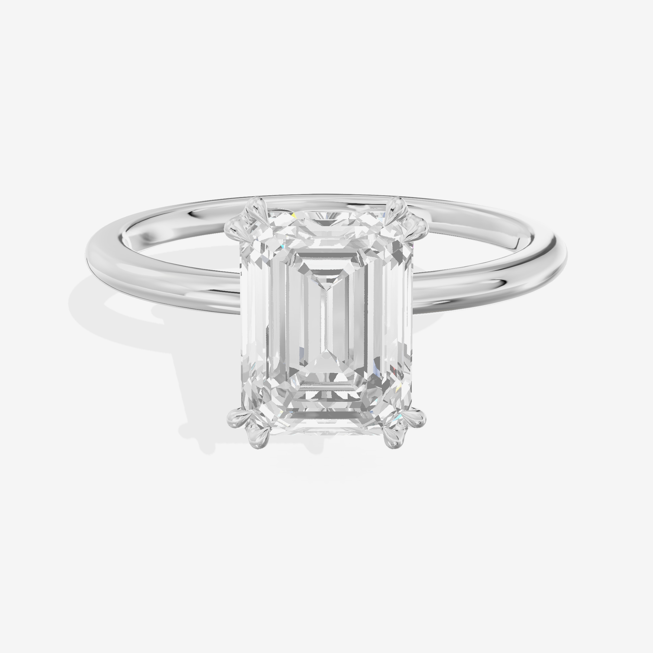 Promezza Solitaire 1.5mm Emerald Engagement Ring in 14K White Gold