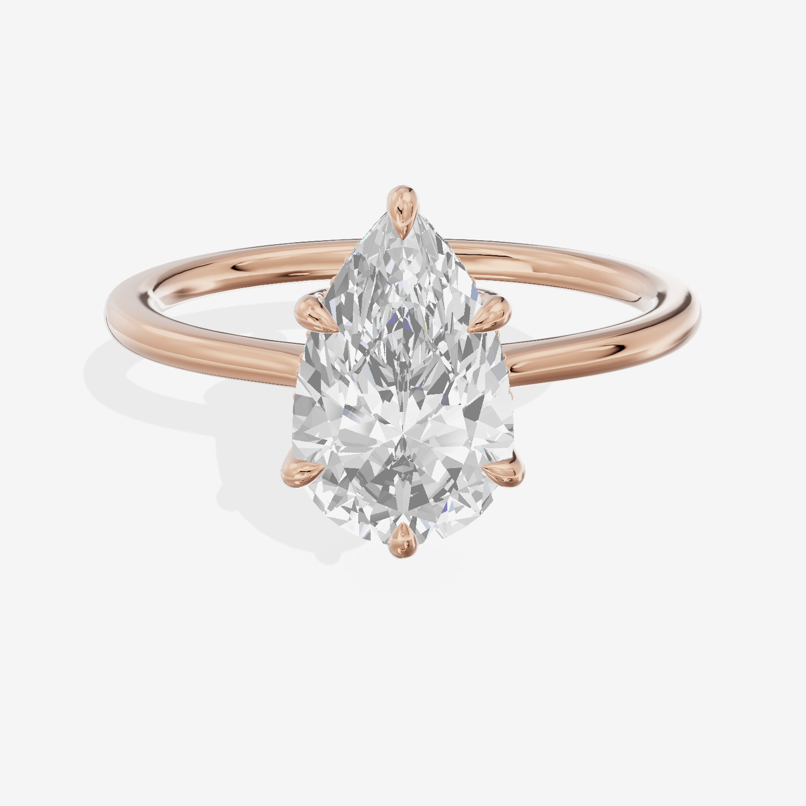 Promezza Hidden Halo Pear Engagement Ring (1/20 ct. tw.) in 14K Rose Gold
