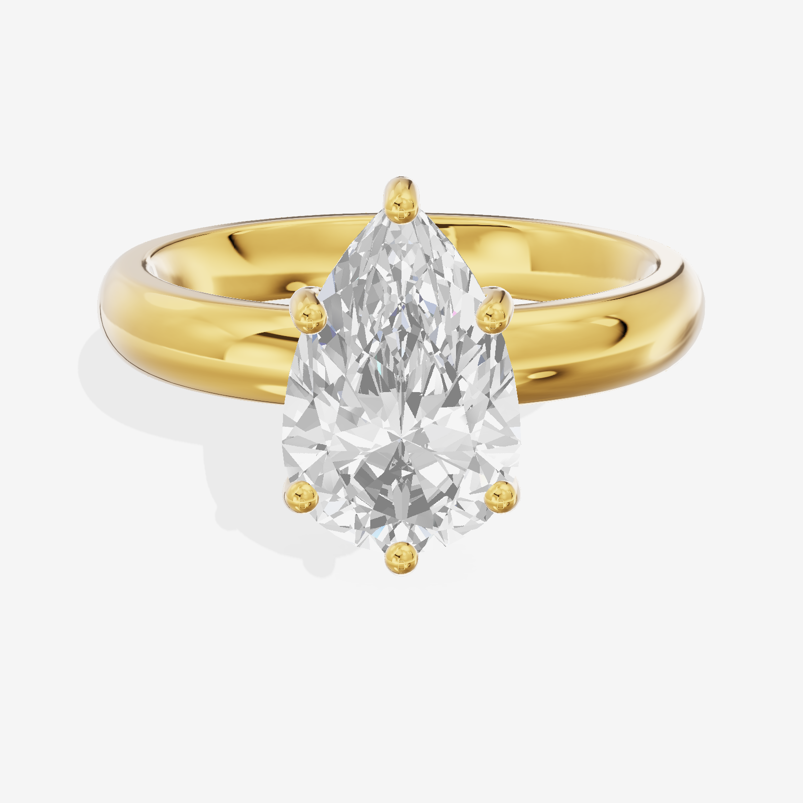 Lumera Halo Pear Engagement Ring (1/5 ct. tw.) in 18K Yellow Gold