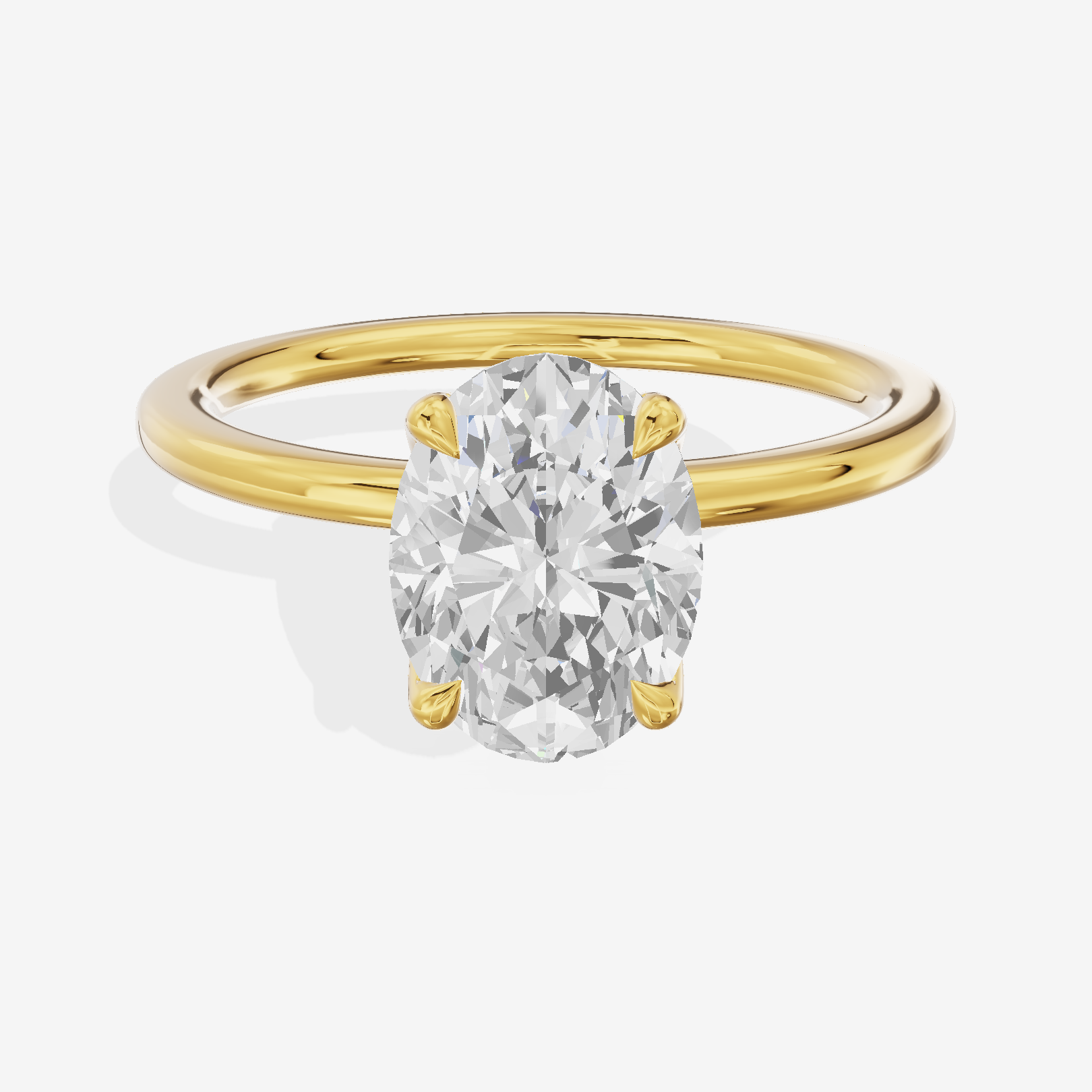 Petite Selenia 1.5mm Oval Solitaire Engagement Ring in 14K Yellow Gold
