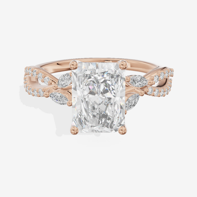 Luxe Domeline 1.5mm Radiant Solitaire Engagement Ring (1/8 ct. tw.) in 18K Rose Gold