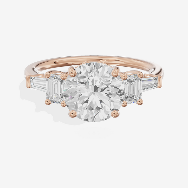 Vowsae Five Stone Round Engagement Ring (3/4 ct. tw.) in 14K Rose Gold