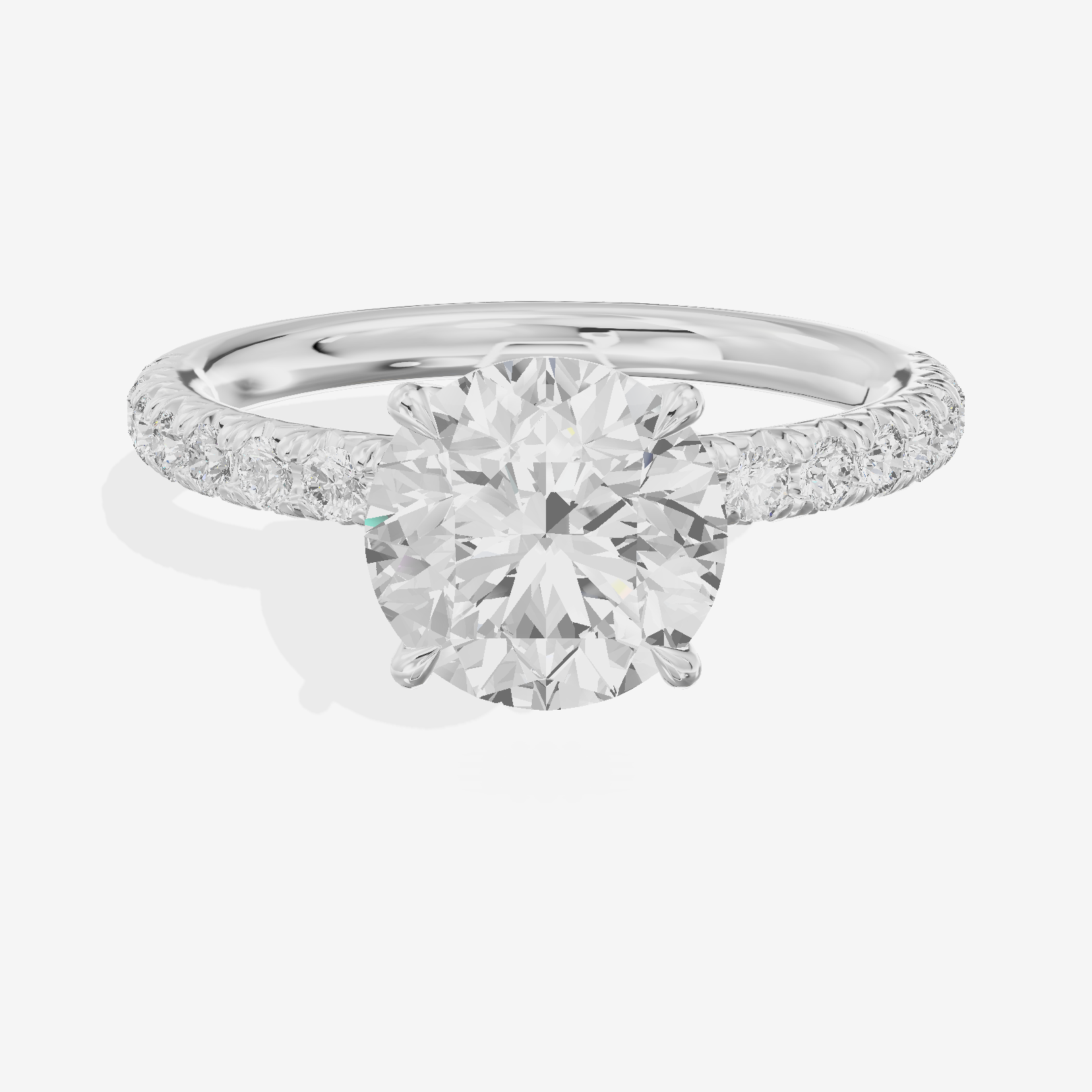 Bowed Whisper Round Engagement Ring with Side Stones (1/4 ct. tw.) in Platinum