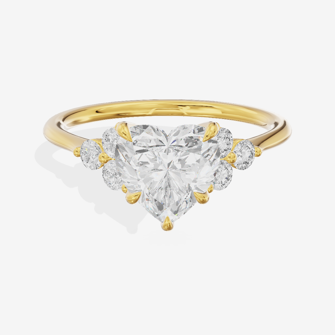 Luxe Trueheart Heart Engagement Ring with Side Stones (1/5 ct. tw.) in 18K Yellow Gold