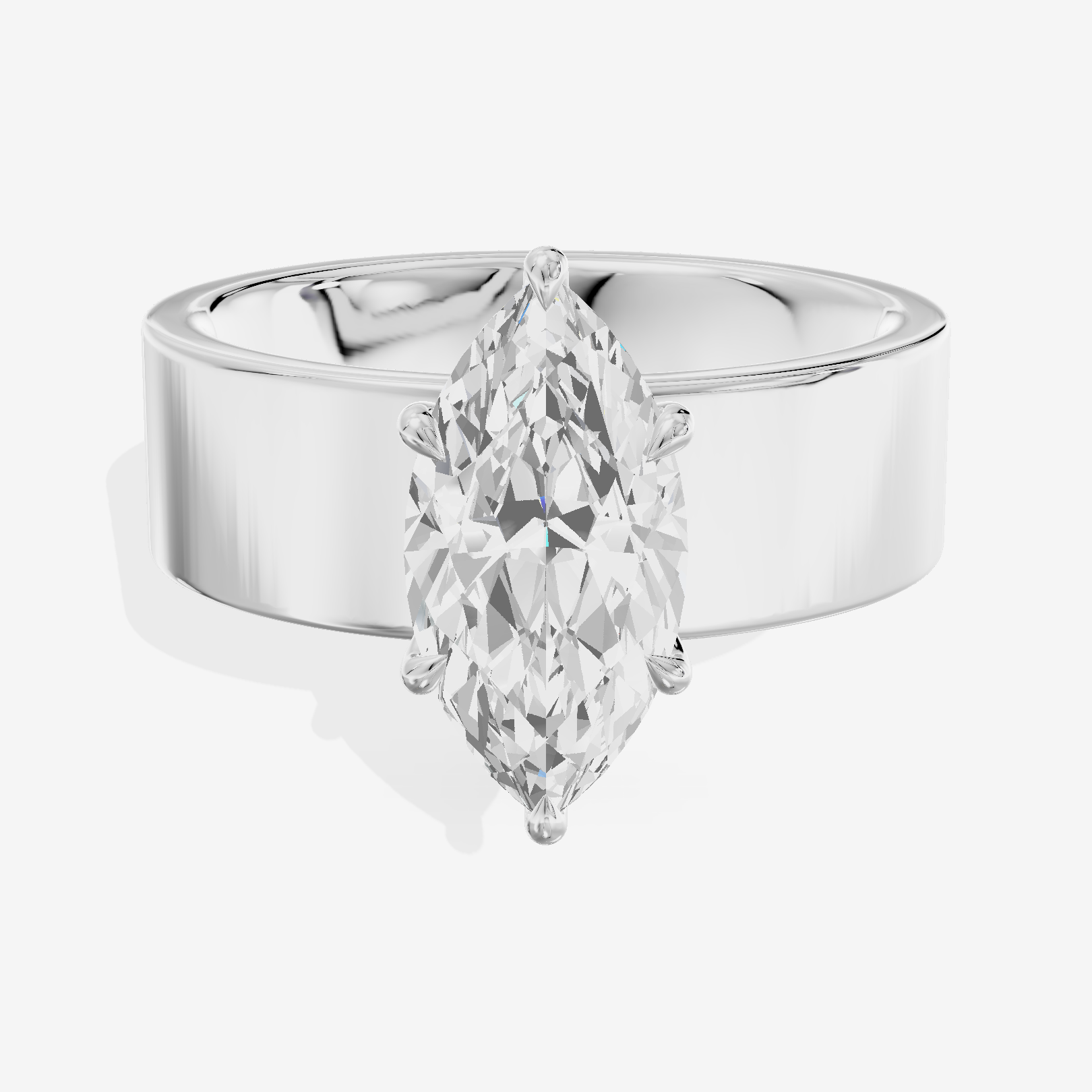 Aimora Solitaire 6mm Marquise Engagement Ring in Platinum