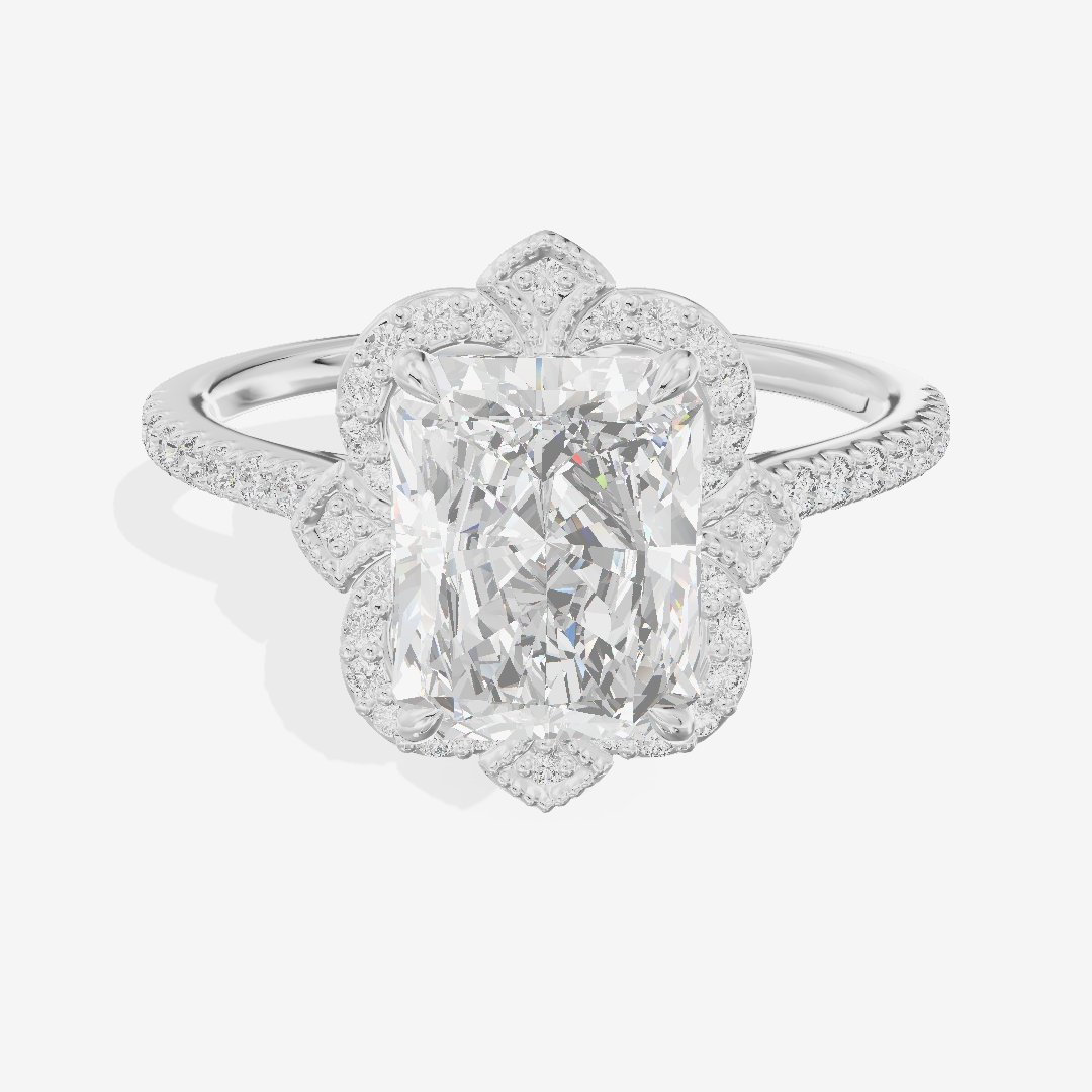 Selenia Halo Radiant Engagement Ring (1/6 ct. tw.) in 14K White Gold