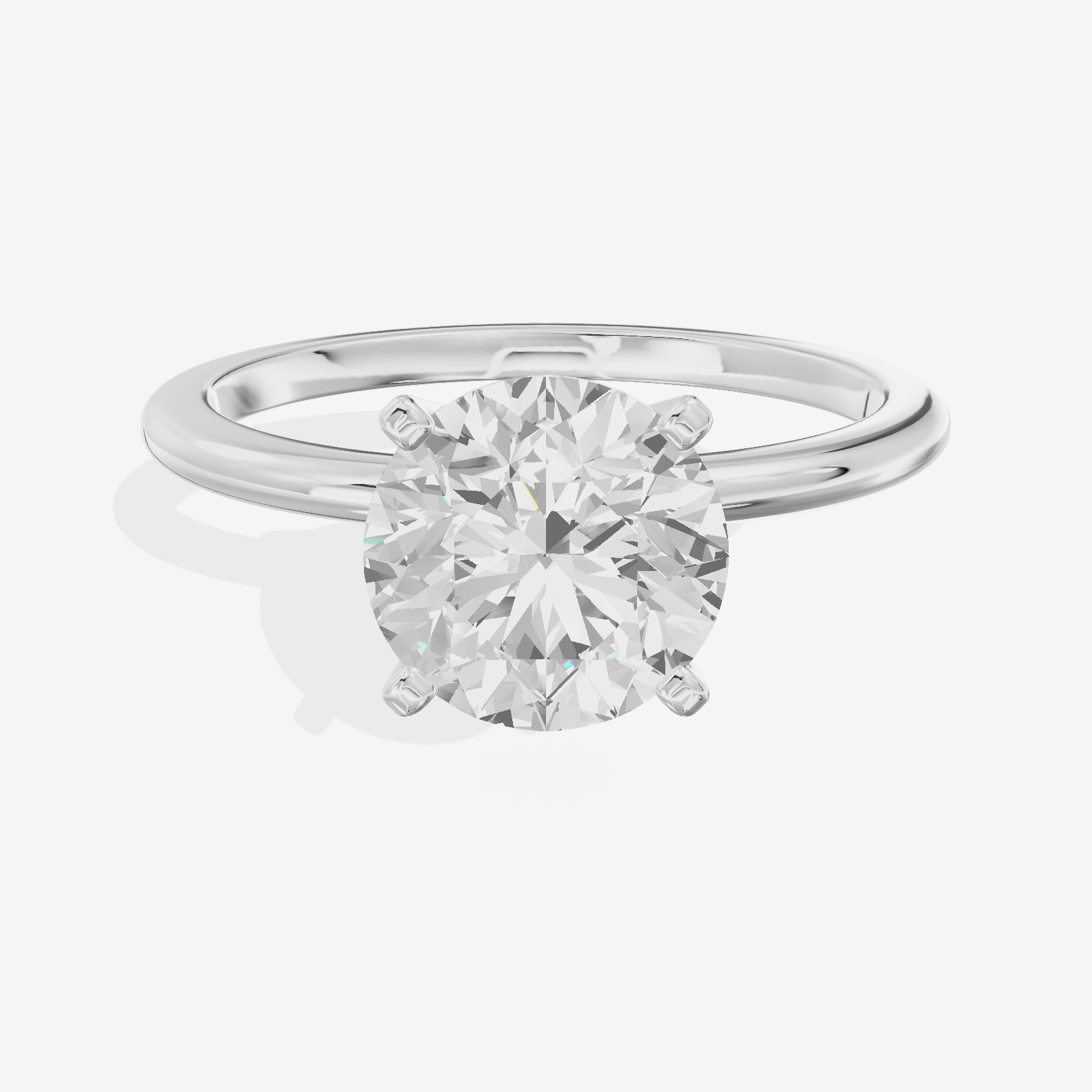 Coeurine 1.5mm Round Comfort Fit Engagement Ring in 14K White Gold