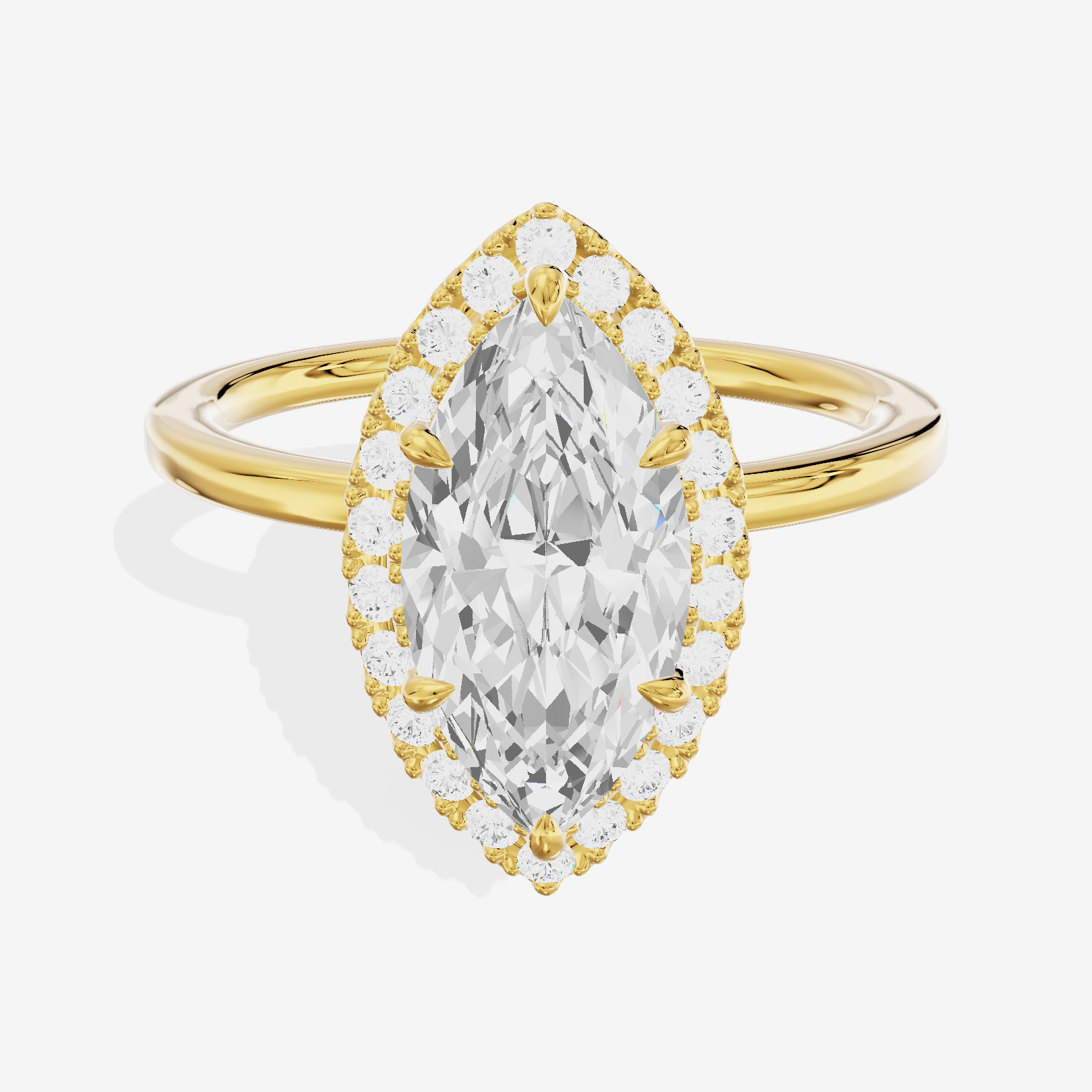 Coeurine Halo Marquise Engagement Ring (1/5 ct. tw.) in 18K Yellow Gold