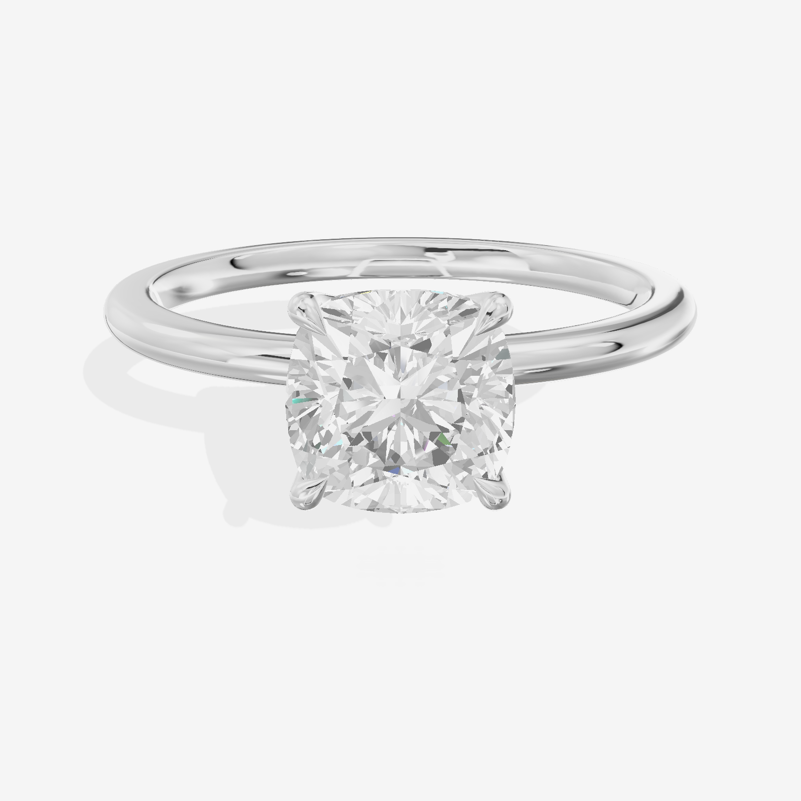 Petite Aimora 1.5mm Cushion Solitaire Engagement Ring in 18K White Gold