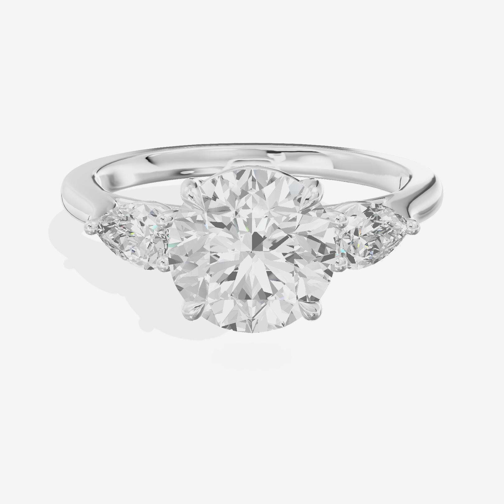Classic Eversince Round Engagement Ring with Side Stones (2/5 ct. tw.) in Platinum