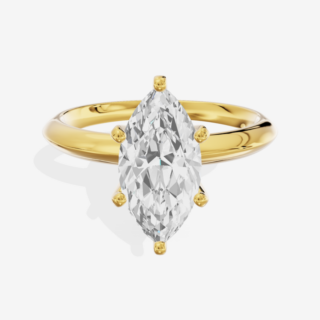 Classic Vowsae 2.5mm Marquise Six-Prong Engagement Ring in 14K Yellow Gold