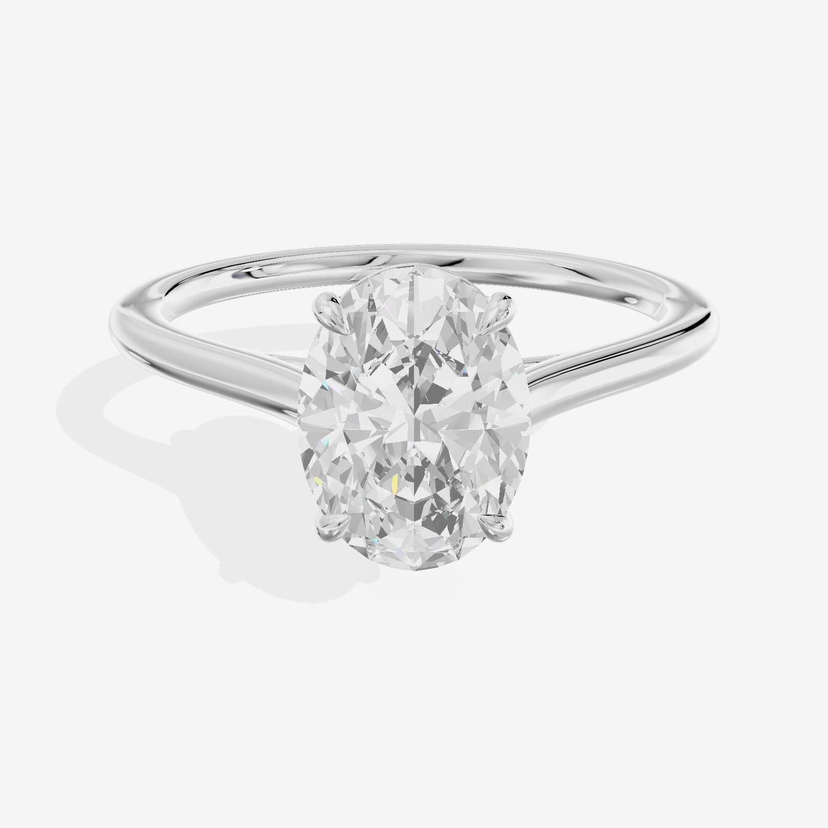 One of One 1.4mm Oval Solitaire Engagement Ring in 14K White Gold