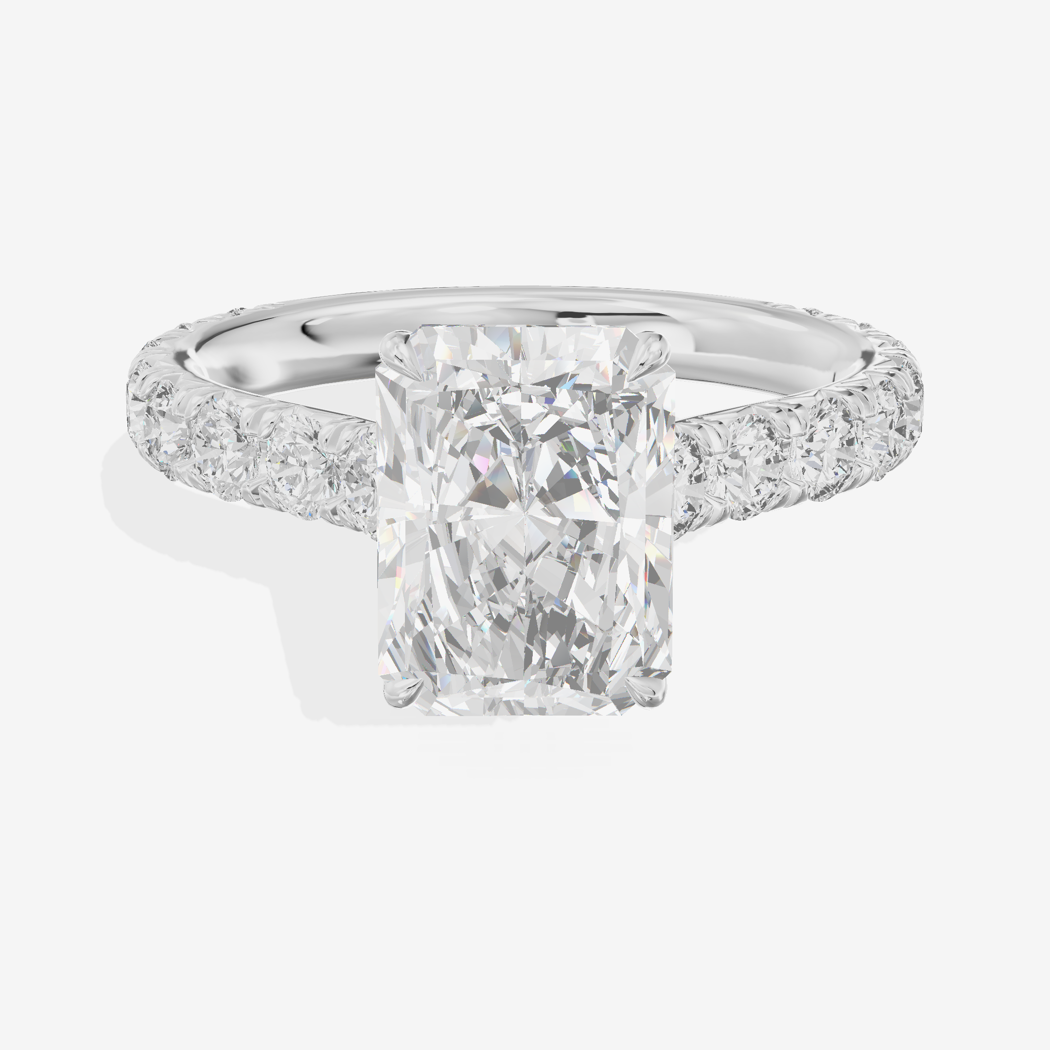 Twine Radiant Engagement Ring with Side Stones (7/8 ct. tw.) in Platinum
