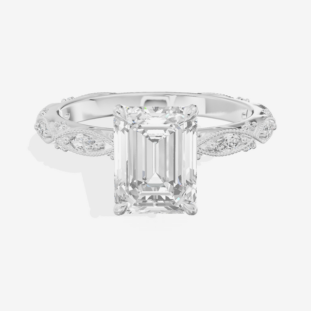 Vintage Whisper Emerald Engagement Ring (1/4 ct. tw.) in Platinum