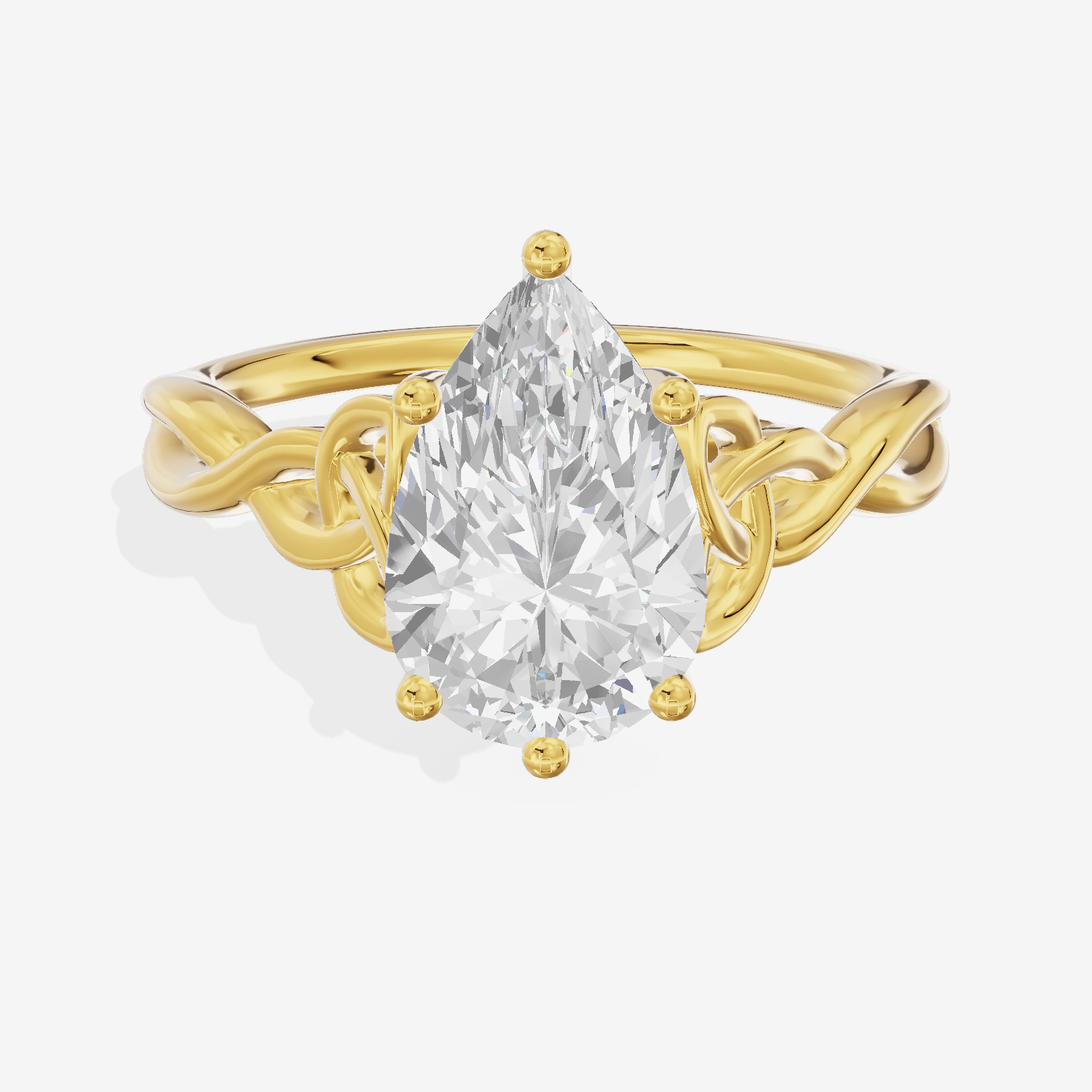 Modern Vowsae 2.5mm Pear Solitaire Engagement Ring in 18K Yellow Gold